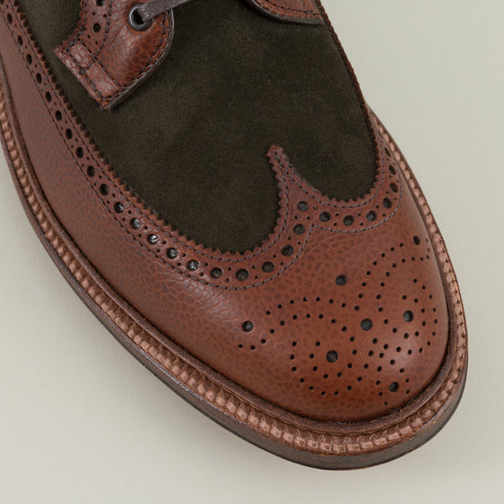Alden Two Tone Long Wing Blucher Brown Green Image #1