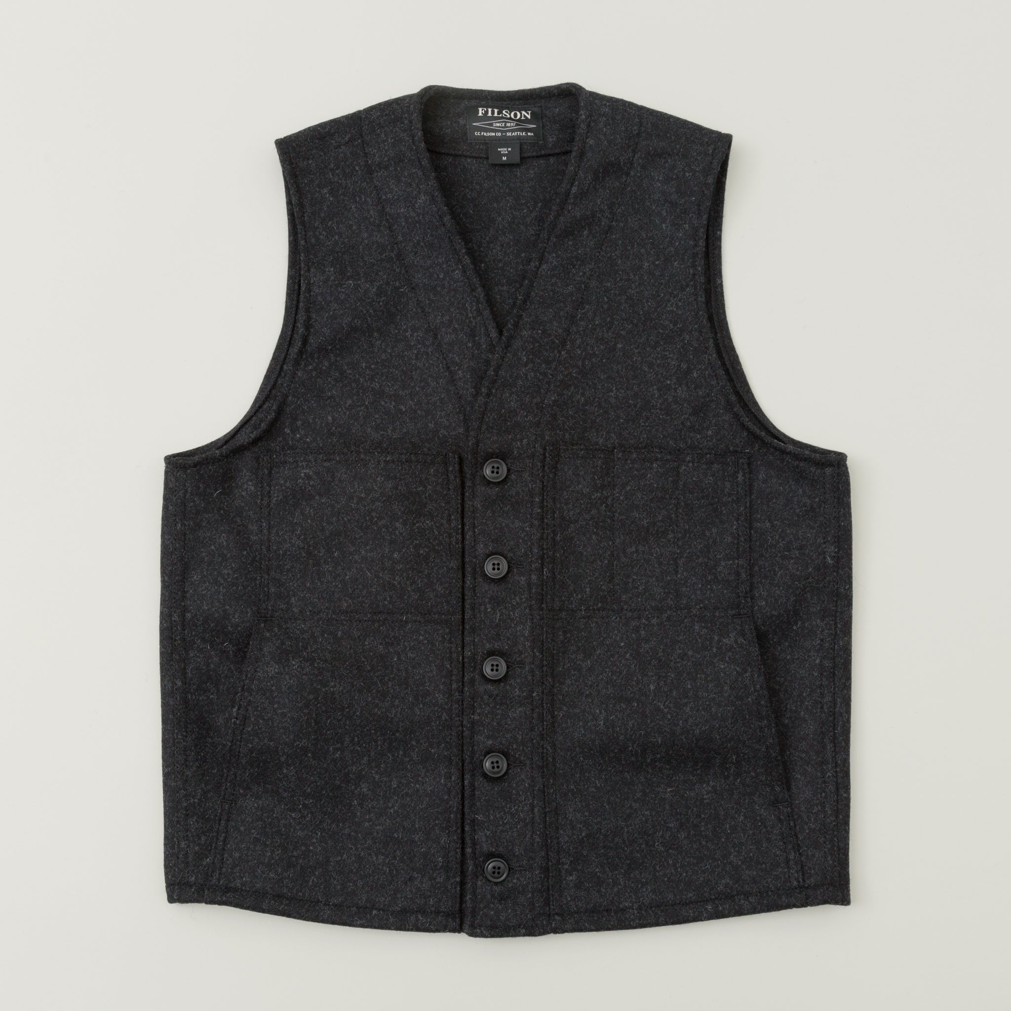 Filson Mackinaw Wool Vest Charcoal Image #1