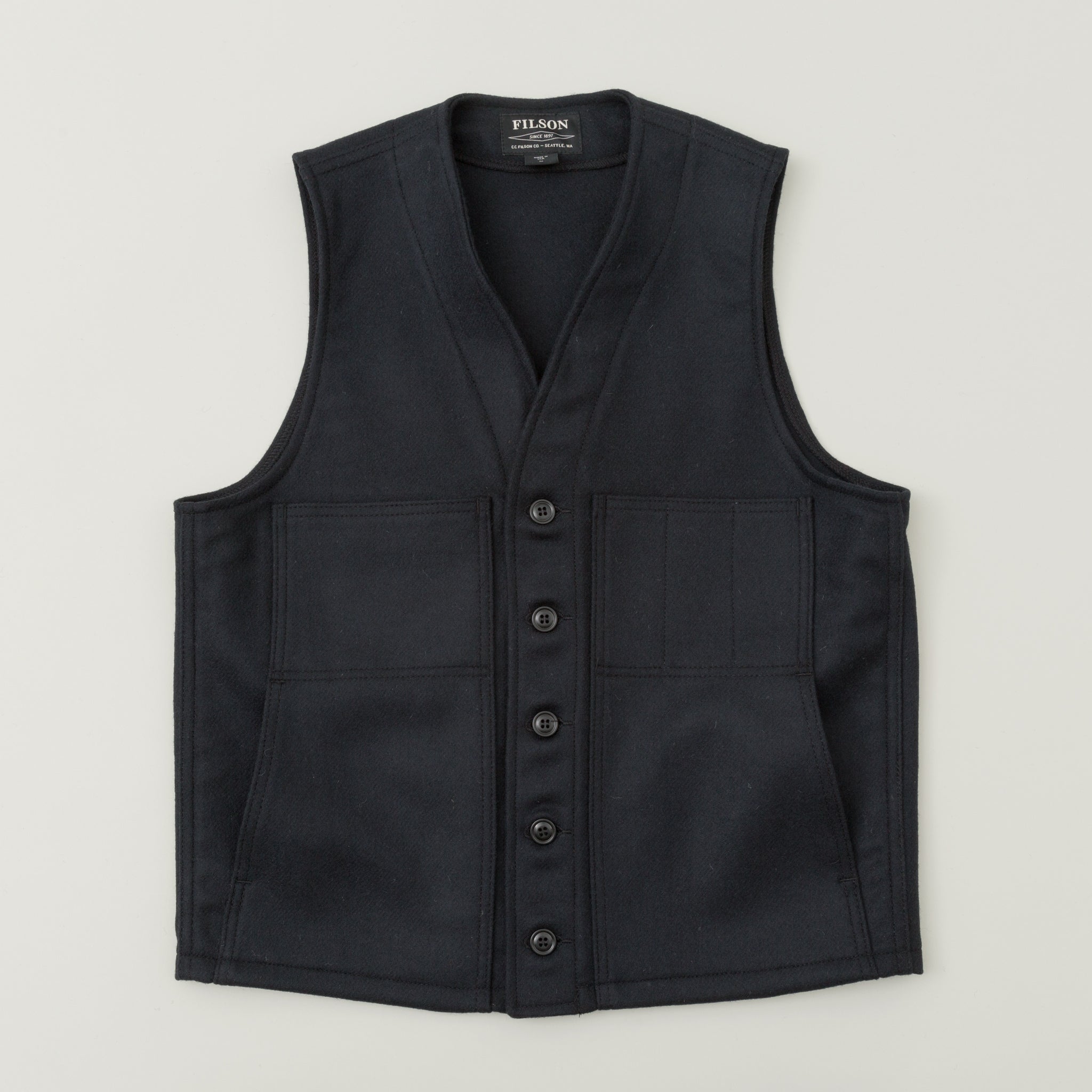 Filson Mackinaw Wool Vest Navy Image #1