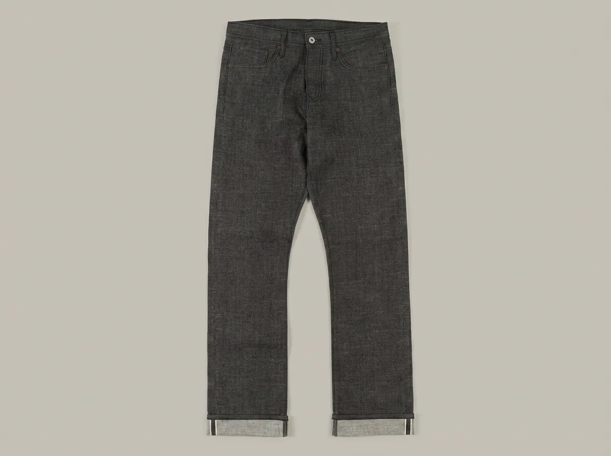 Stronghold Original Fit black selvedge denim, cuffed