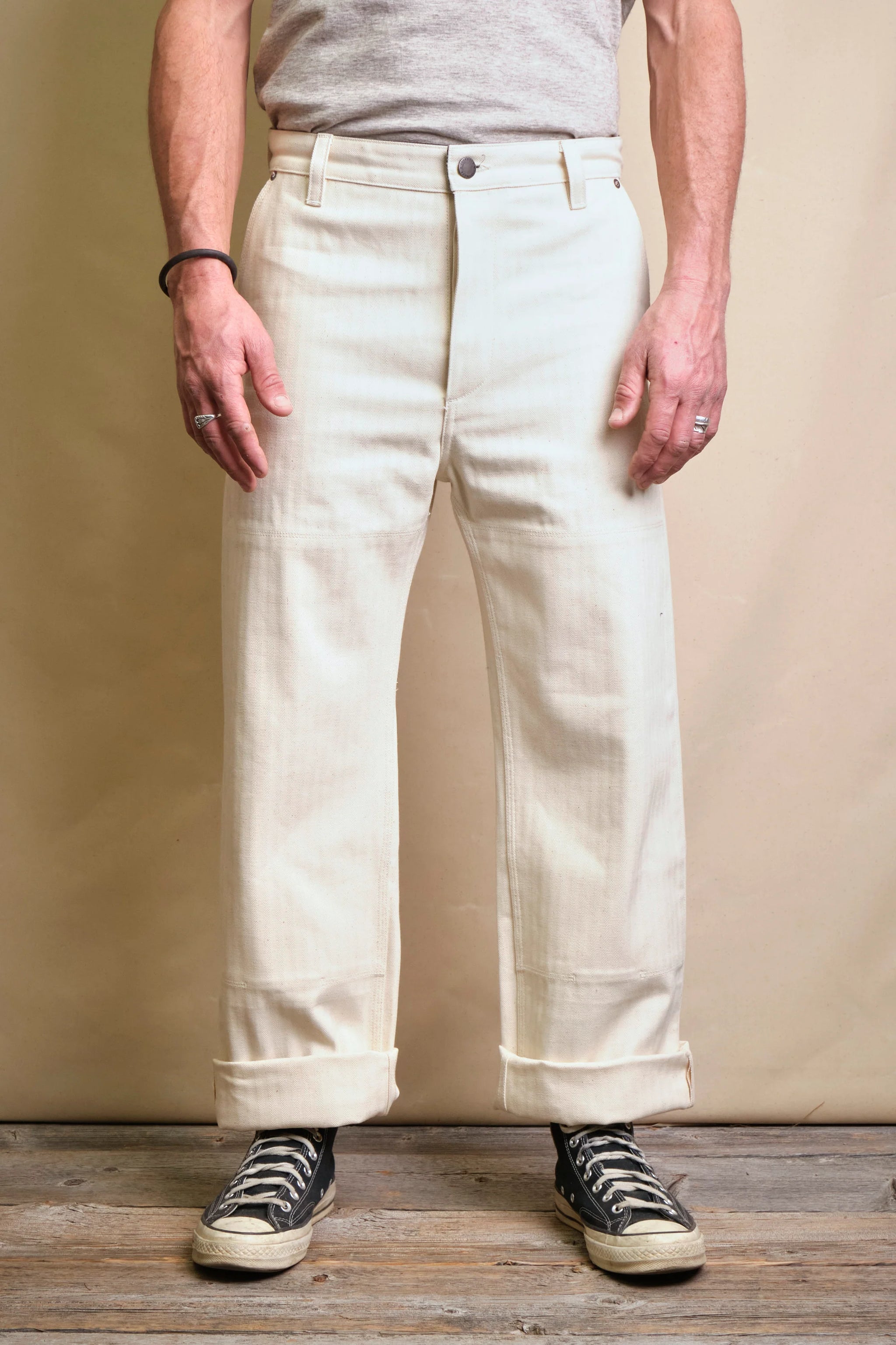 Freenote Ortega Pant 13 Ounce Natural Herringbone