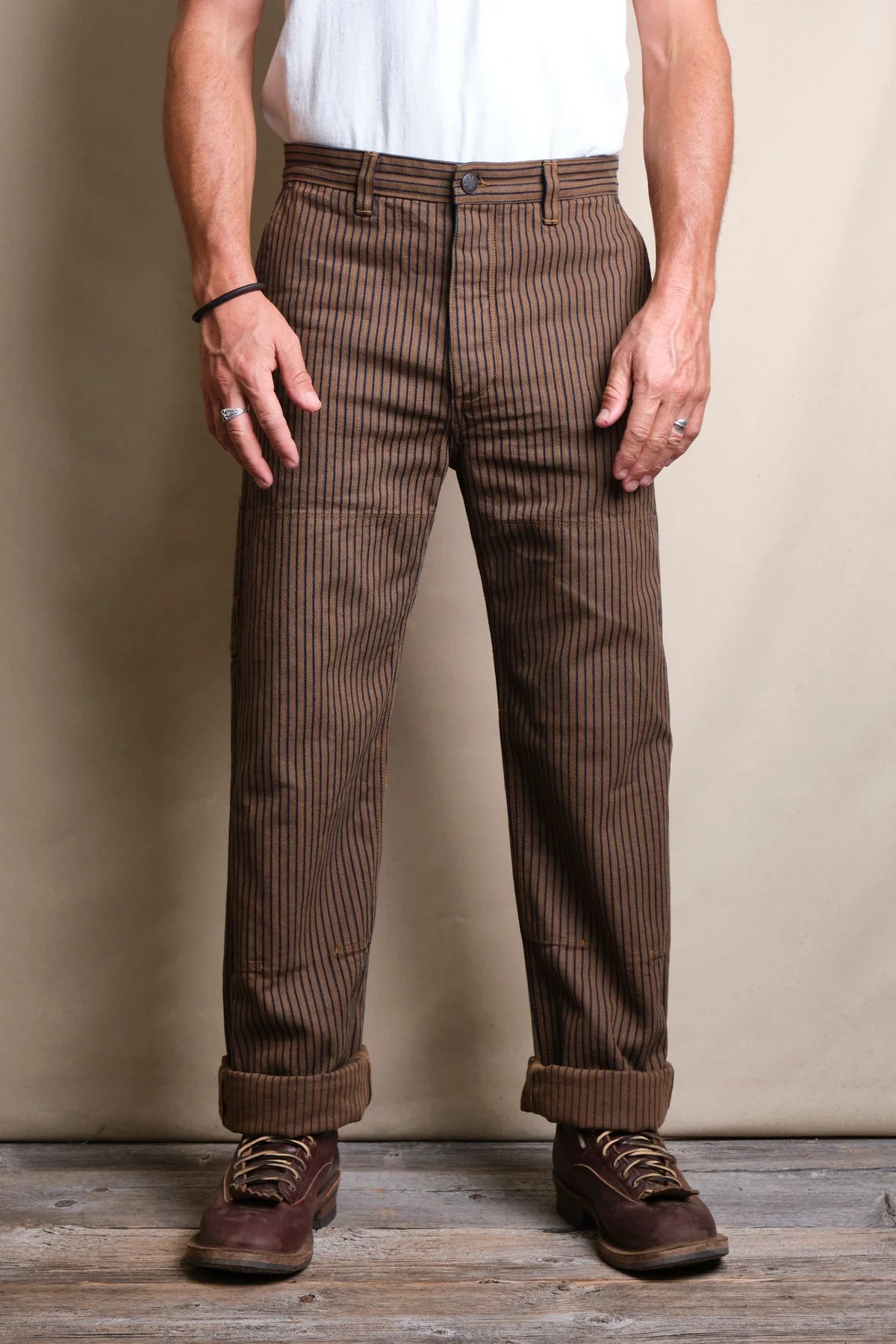 Freenote Ortega pants brown herringbone dobby