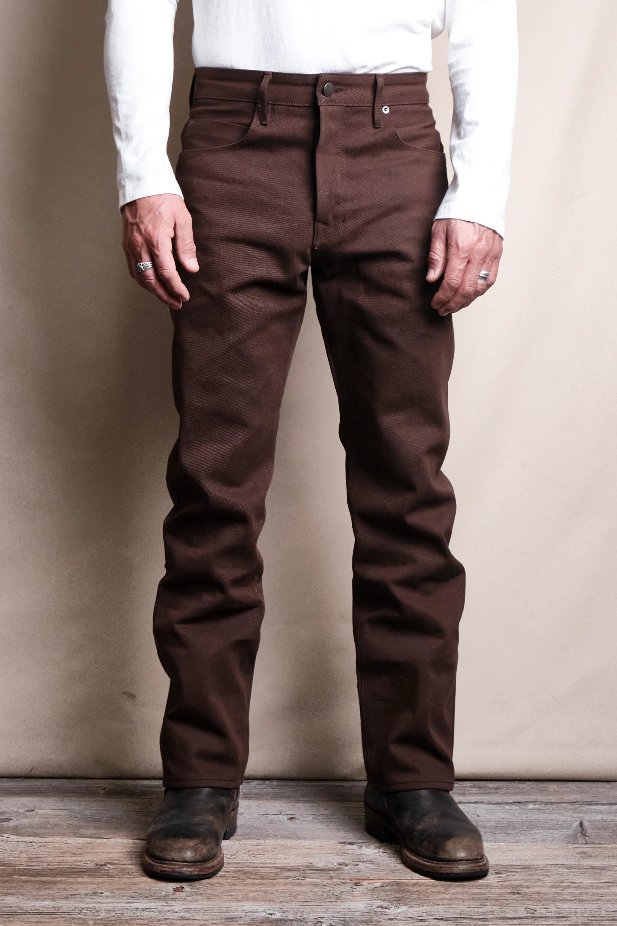 Freenote Belford 50’s Cut 15 Ounce Dark Brown Denim