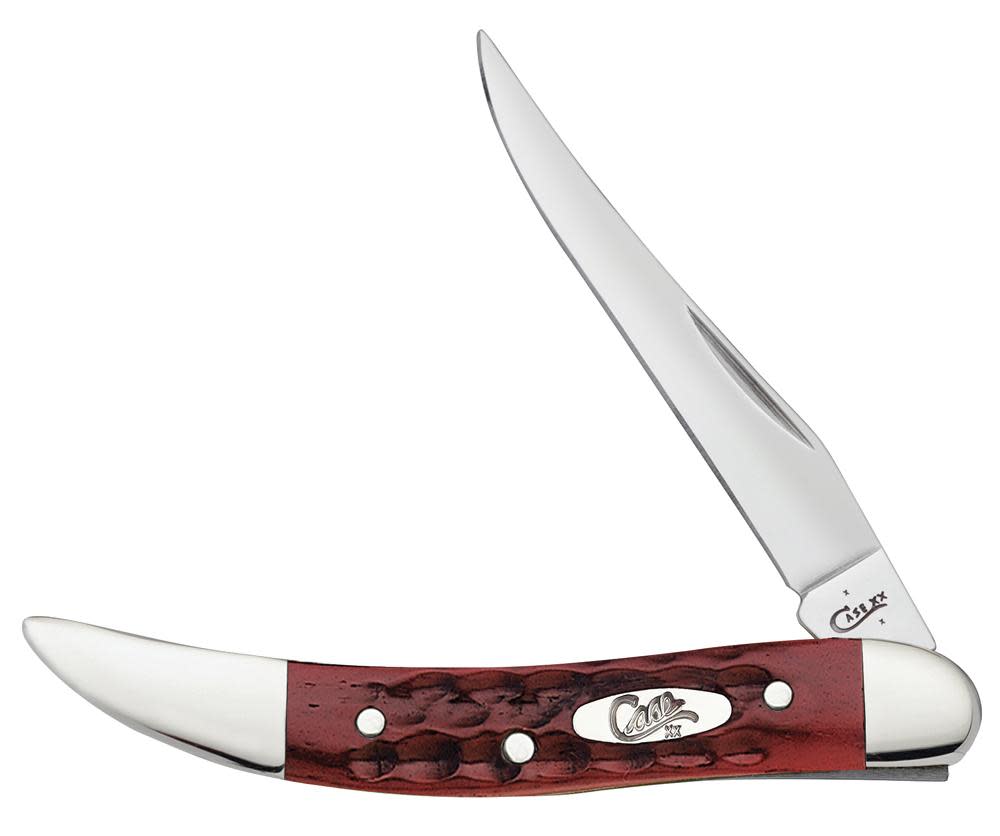 No 00792 Pocket Worn Old Red Bone Corn Cob Jig Small Texas Toothpick Knife