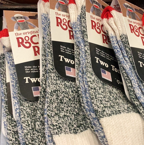 Rockford Red Heel Socks, Green/Blue Two Tone