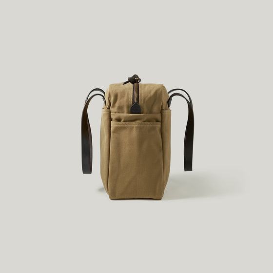 Rugged Twill Tote Bag With Zipper , Tan