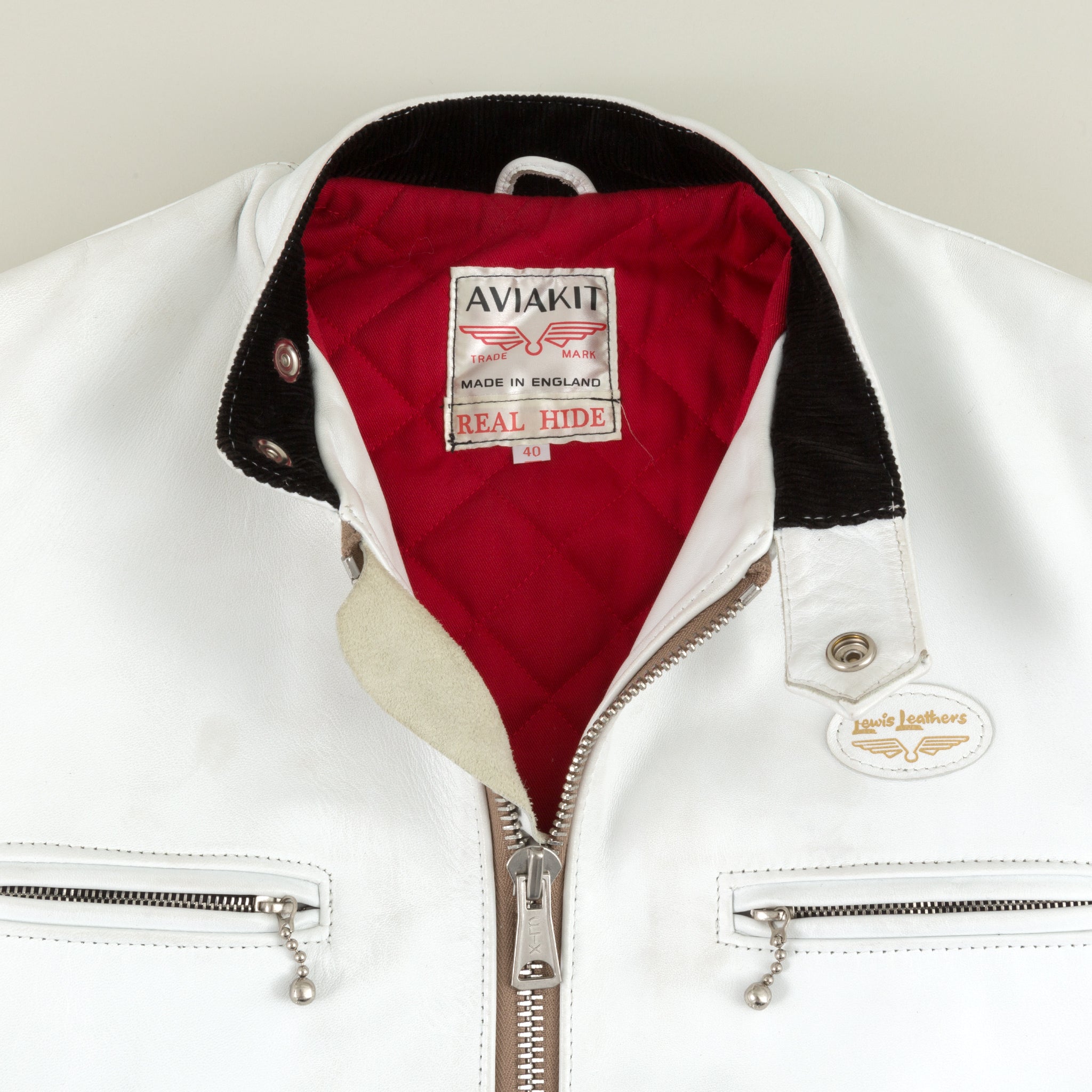 Lewis Leathers Super Sportsman in White Horsehide