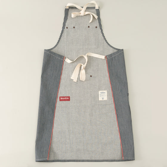 The Stronghold Long Bib Apron 11 5 Oz Hickory Stripe Selvage Denim Image #1