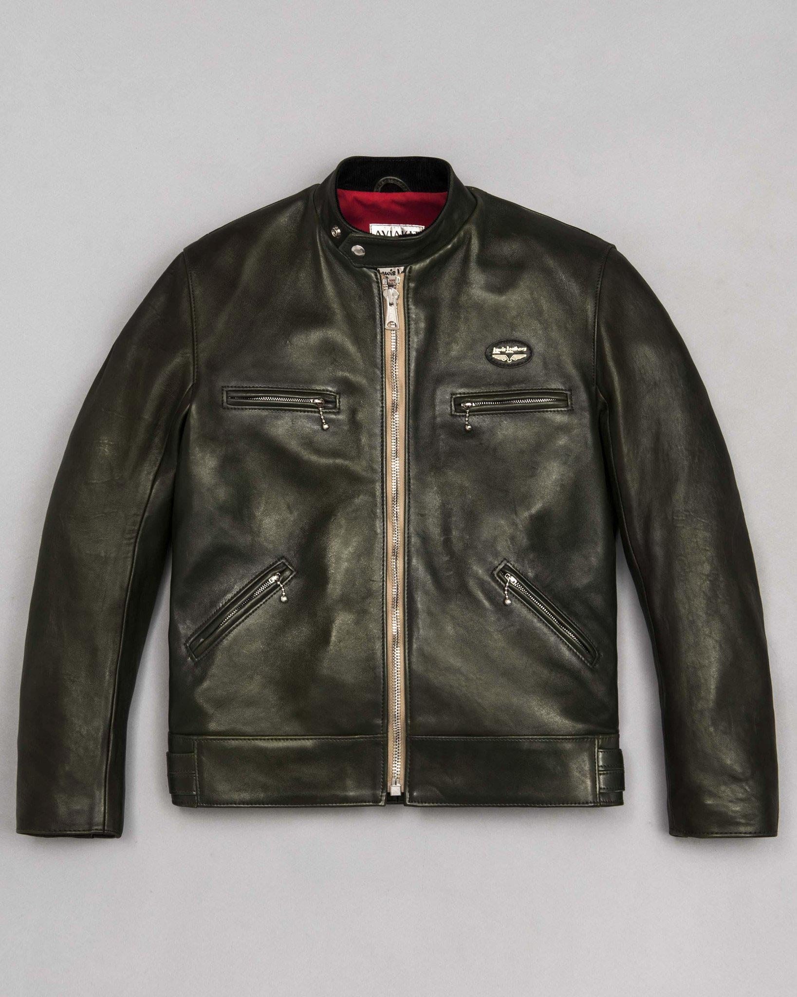 Lewis Leathers 68 Super Sportsman in Green Sheepskin